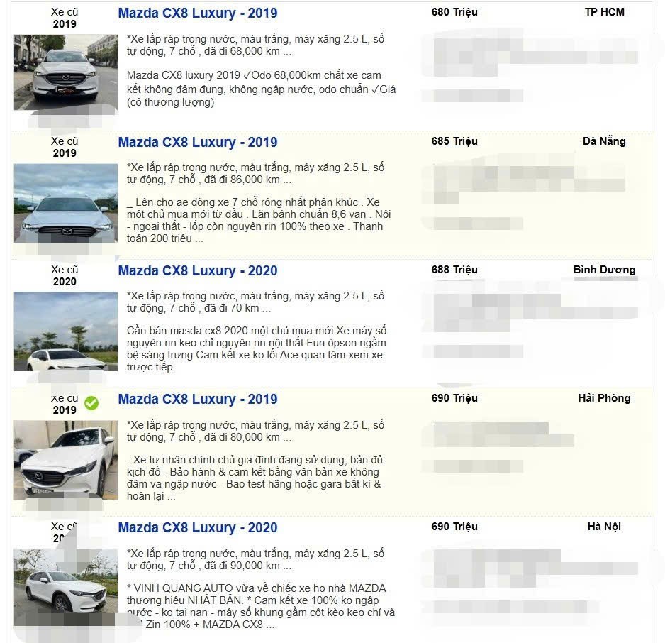 Mazda CX-8  giá chỉ từ 680 triệu đồng