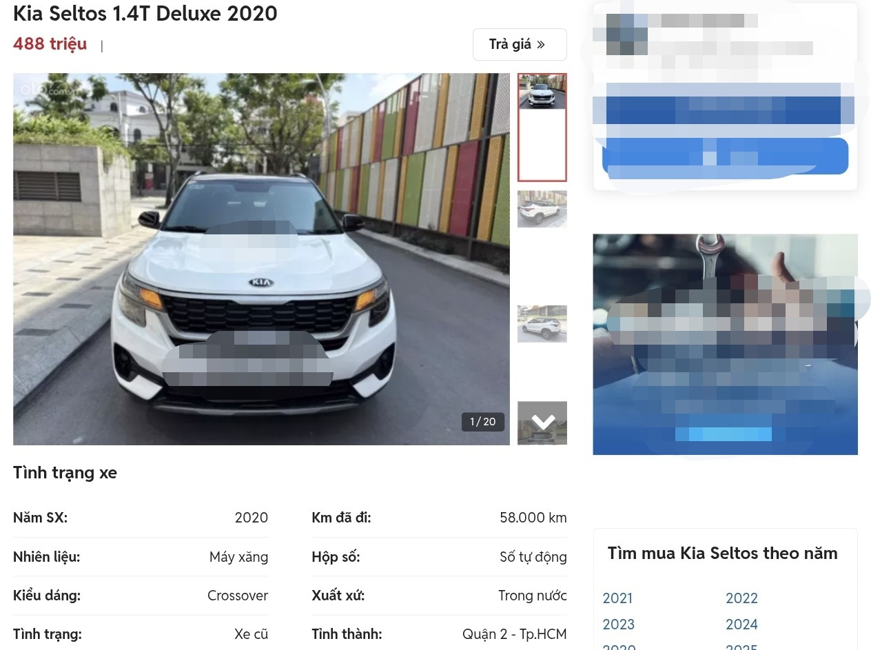 Chiếc Kia Seltos đã qua sử dụng là lựa chọn đáng cân nhắc cho gia đình nhỏ, với mức giá khoảng 488 triệu đồng.