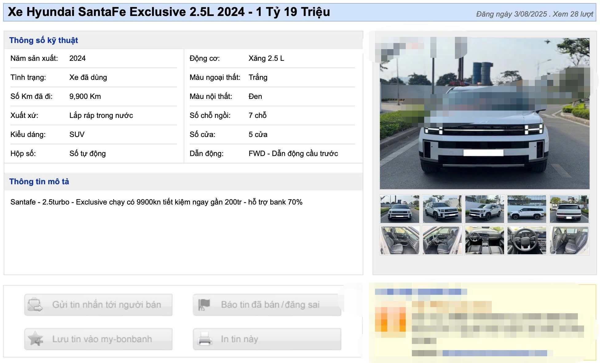 Hyundai SantaFe đời mới lên sàn xe cũ, khấu hao 200 triệu đồng.