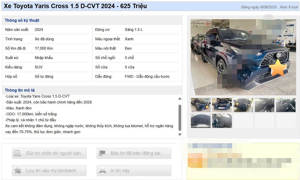 Toyota Yaris Cross 1.5 D-CVT 2024 được ưu đãi giá hấp dẫn trong dịp tháng ngâu